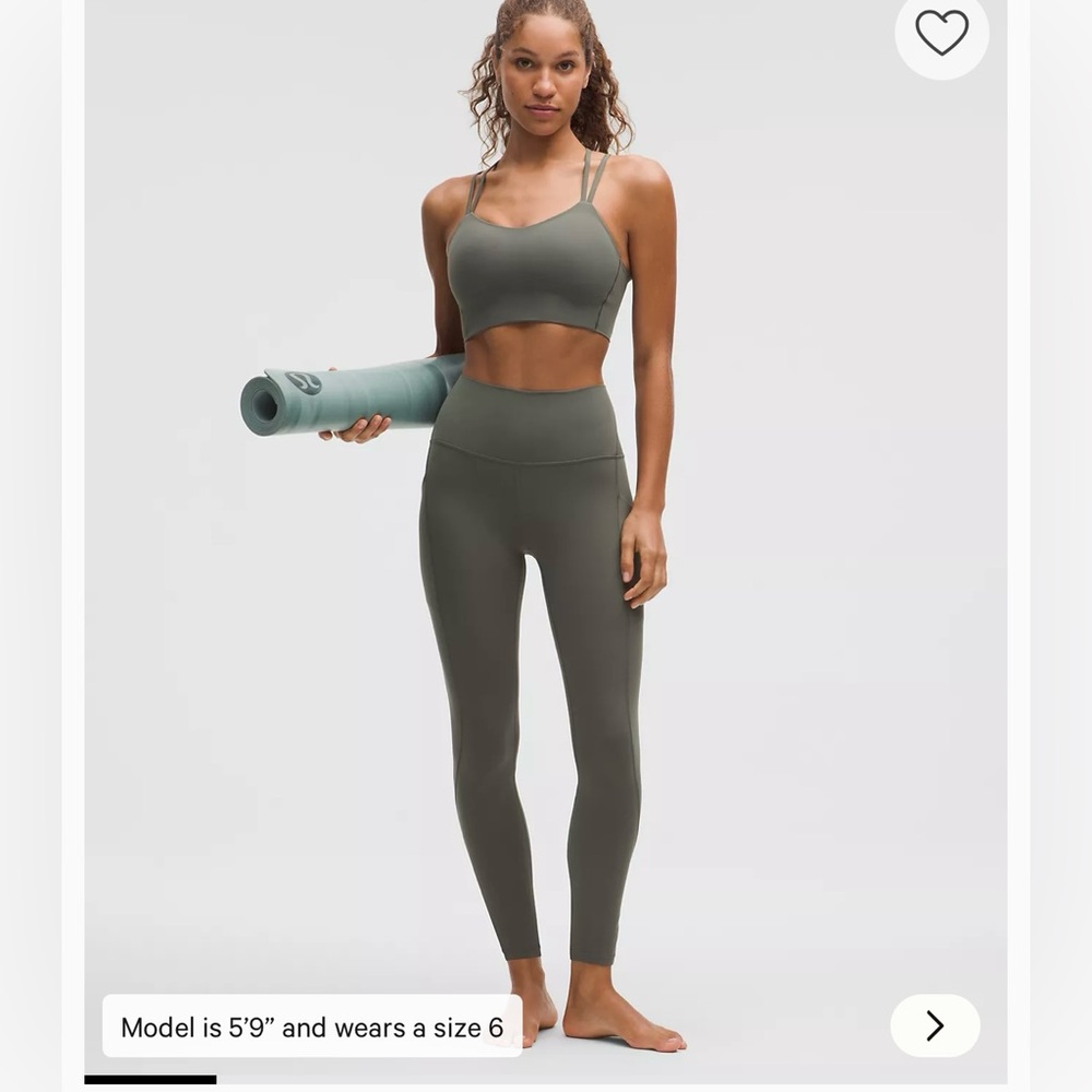 Lululemon sage green ribbed bottoms with matching bra (full set)